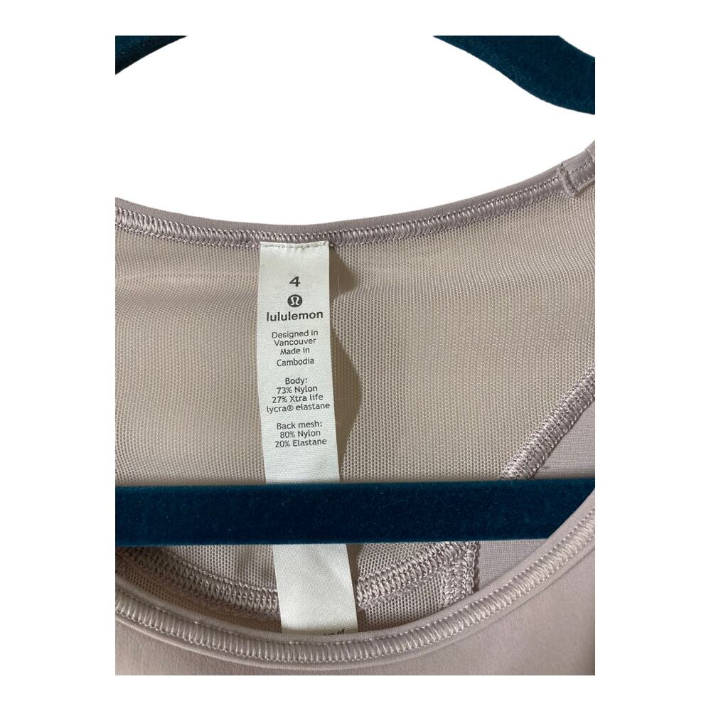 Lululemon Powdered Mauve Mesh Long Sleeve Sculpt Top - Sz 4 - Picture 6 of 7